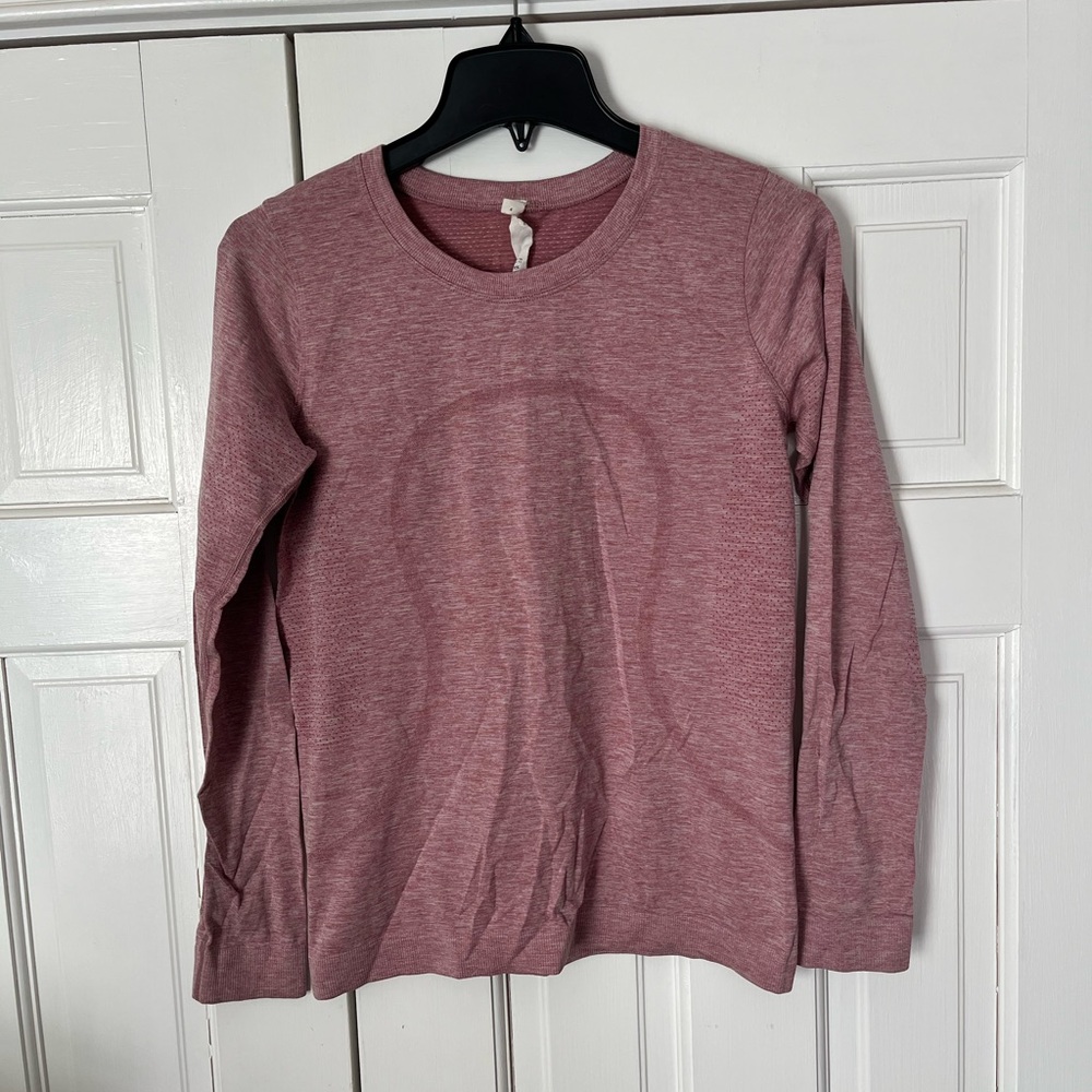 Lululemon Swiftly Tech Long Sleeve Top Heather Rose Size 4